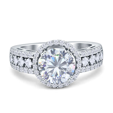 Round Halo Bridal Gold Ring